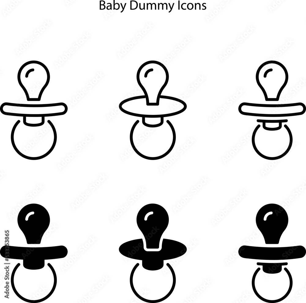 Baby dummy teat vector icon isolated on white background. Graph symbol