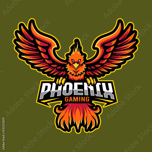 phoenix mascot logo gaming vector illustration