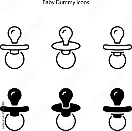 Baby dummy teat vector icon isolated on white background. Graph symbol for children and newborn babies web site and apps design, logo, app, UI
