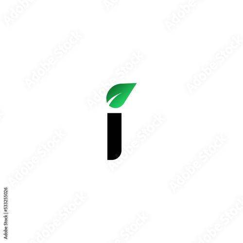 I letter leaf logo Design Template Vector Graphic Branding Element.
