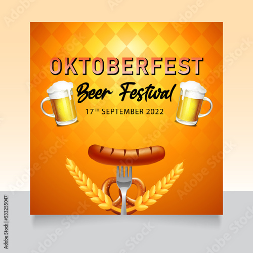 Octobrfest Background white copy space area, Suitable to use on octoberfest Event.