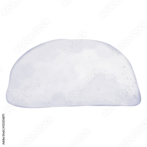 Watercolor snow cap, Digital paint watercolor illustration