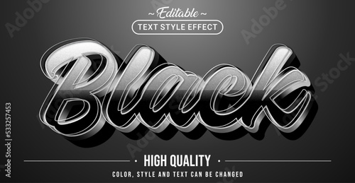Editable text style effect - Black text style theme.