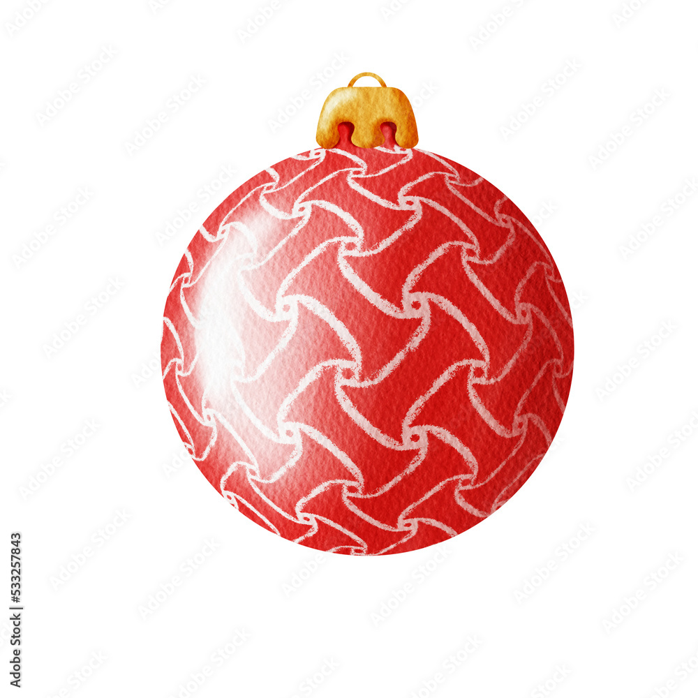 Red Watercolor christmas ball. Red Watercolor christmas ball.