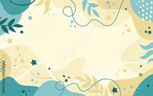 Hand drawn flat design abstract doodle background