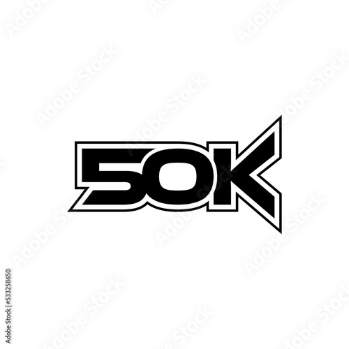 Thank you for 50k follower, icon or logo isolated sign symbol design vector illustration high quality black style