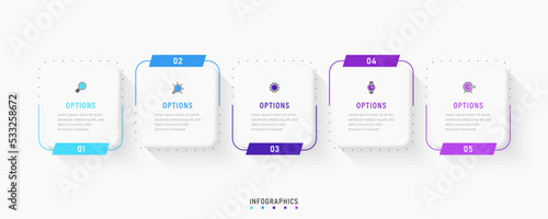 Vector Infographic label design template with icons and 5 options or steps. Can be used for process diagram, presentations, workflow layout, banner, flow chart, info graph.
