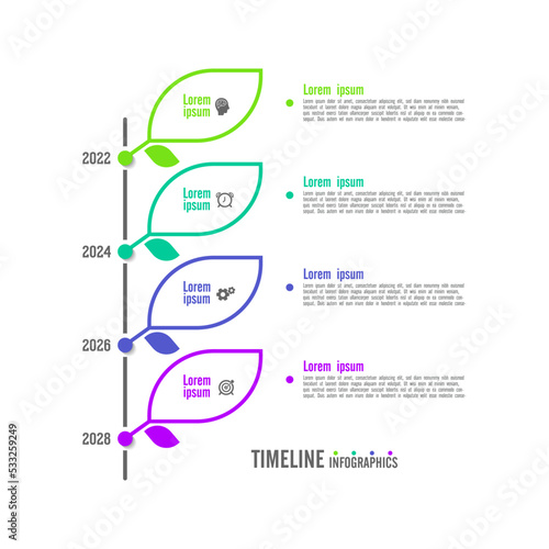 Flat timeline infographic business template