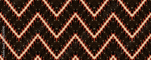 Indonesian Traditional Batik with Abstract Parang Rusak Motif from Java photo