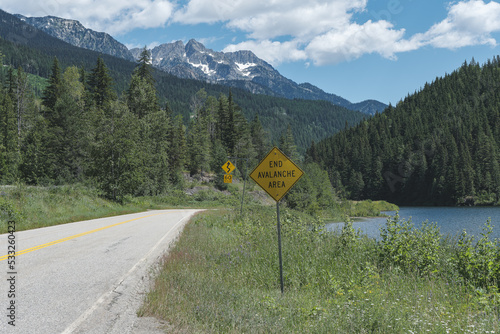 Windy road through mountains to the Kaslo