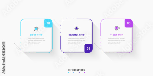 Vector Infographic label design template with icons and 3 options or steps. Can be used for process diagram, presentations, workflow layout, banner, flow chart, info graph.