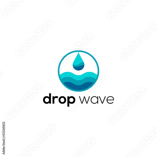 Drop Wave logo. drop logo concept. wave logo.