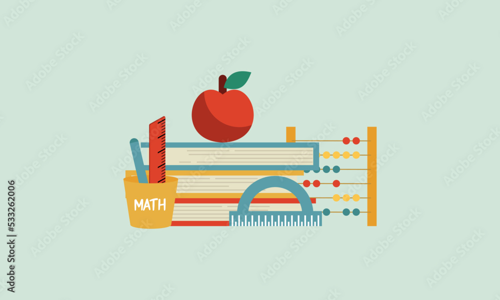 Cartoon maths elements background, education logo Stock Vector | Adobe