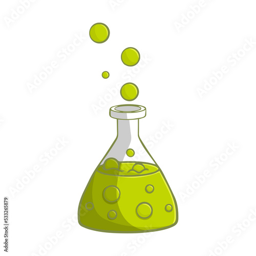 Magical potion cartoon icon. Isolated on white background.