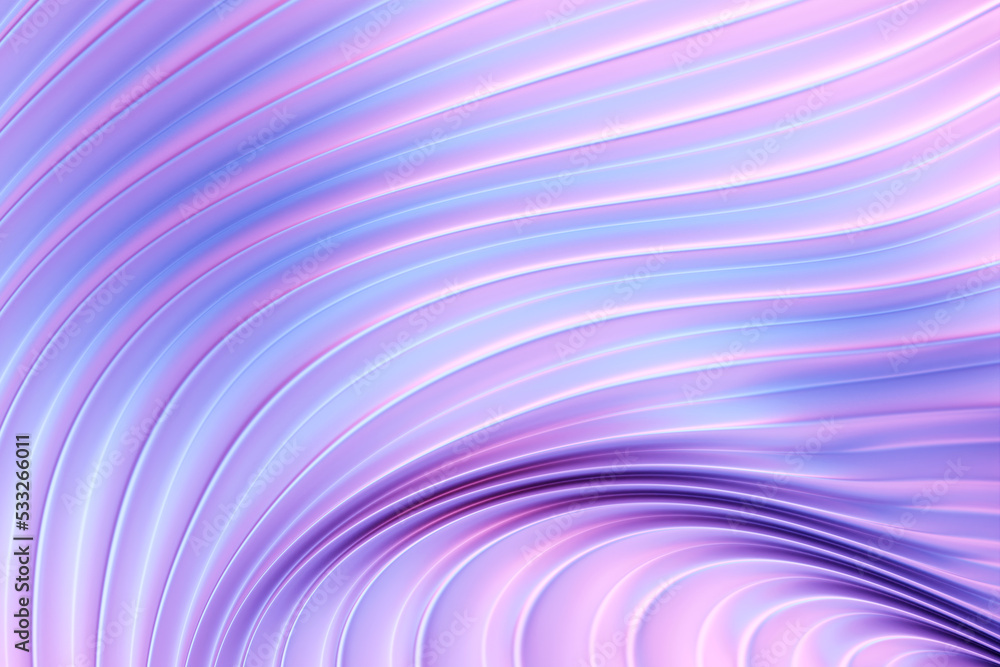 Fototapeta premium 3d illustration of a classic purple abstract gradient background with lines. PRint from the waves. Modern graphic texture. Geometric pattern.