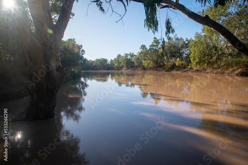 Outback river in flood, Queensland