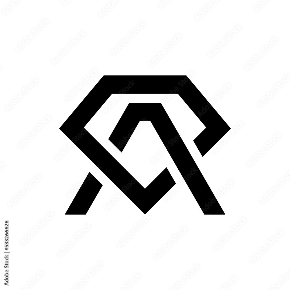 Letter A Diamond Logo Template Vector Illustration Isolated in Black White Background Letter A Diamond Logo Template Vector Illustration Isolated in Black White Background