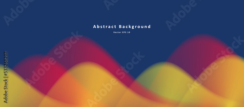 Abstract background with bright fire blurred waves on dark backdrop