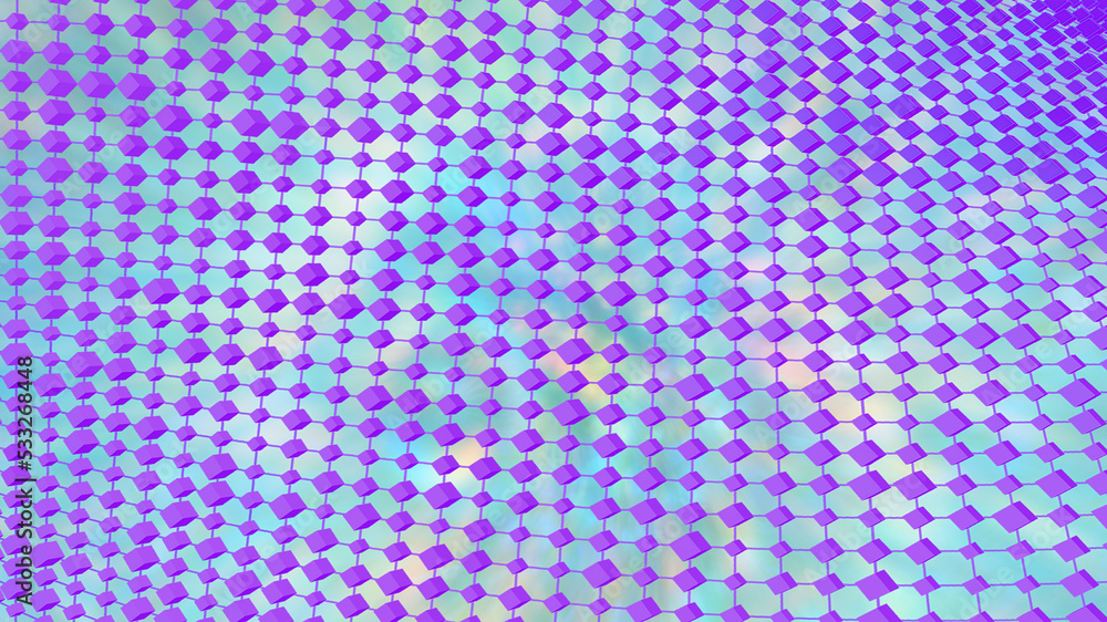Abstract blue background with pink grid and cubes Abstract blue background with pink grid and cubes