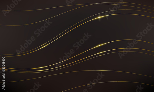 ラグジュアリーな雰囲気の細い金色の曲線、背景素材