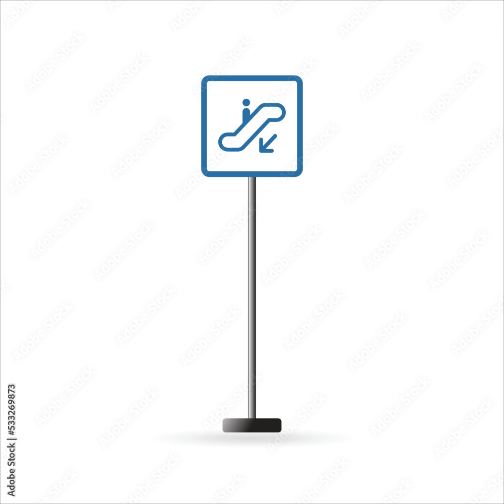 illustration of a descending escalator sign can be used as an icon illustration of a descending escalator sign can be used as an icon
