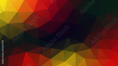 Vector low poly abstract illustration with colors of the German flag. Polygonal geometric patriotic banner with place for text