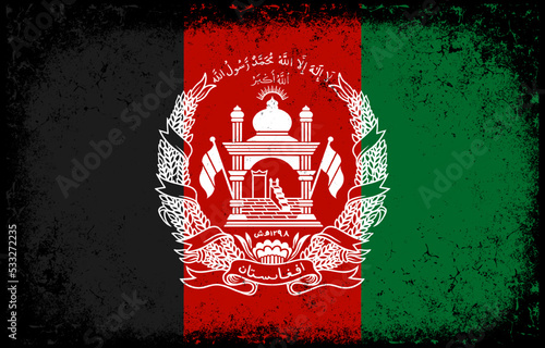 Old dirty grunge vintage afghanistan national flag illustration