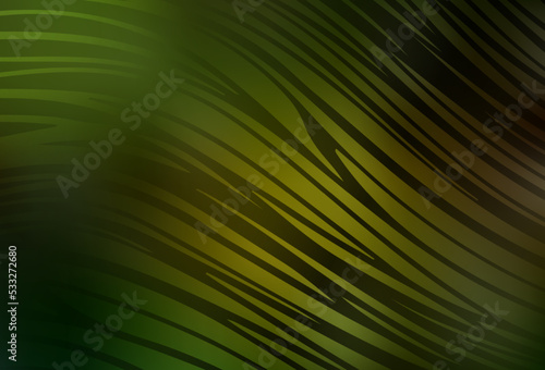 Dark Green, Yellow vector pattern with bent lines.