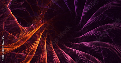 3D rendering abstract multicolor fractal light background