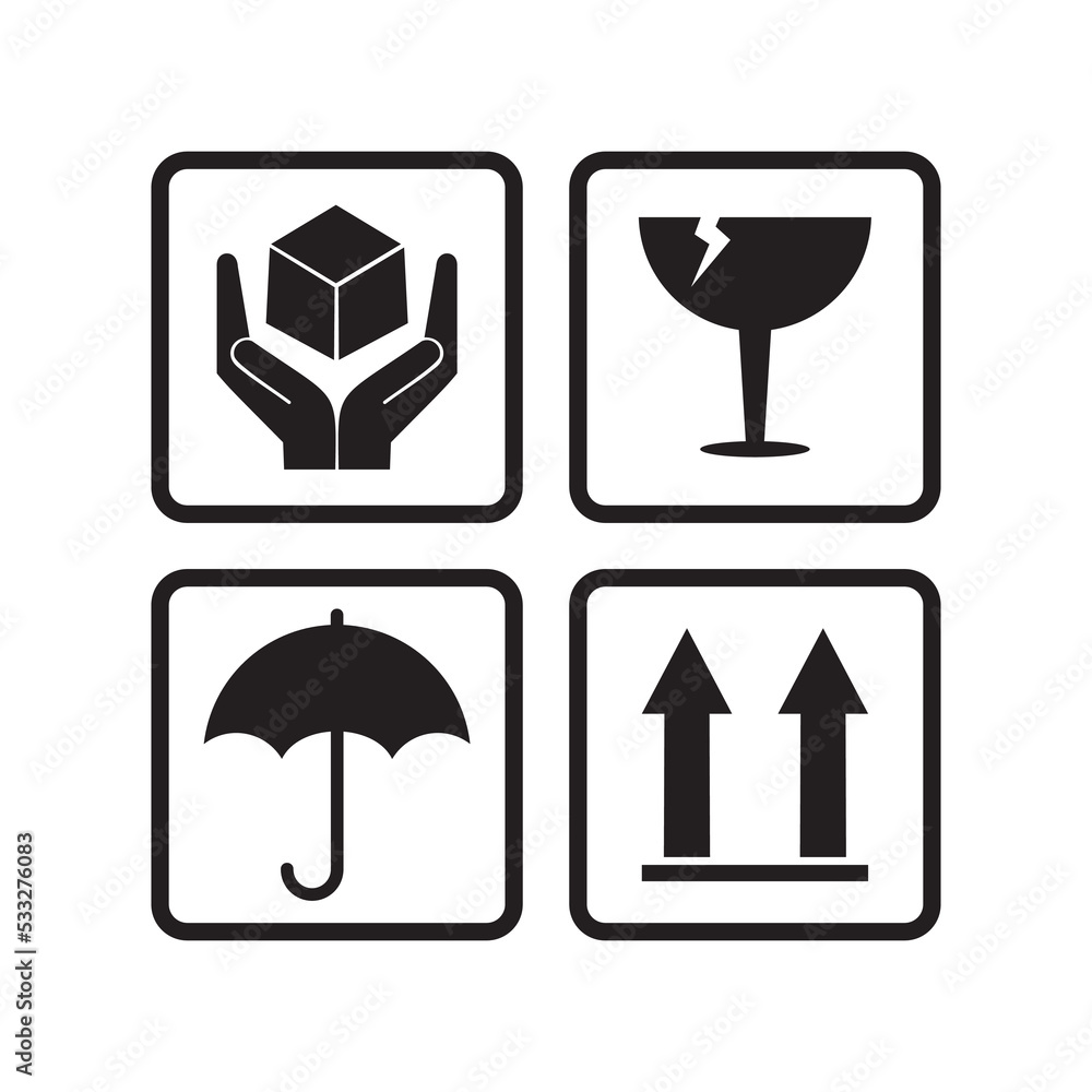 set of packing icons vector symbol set of packing icons vector symbol