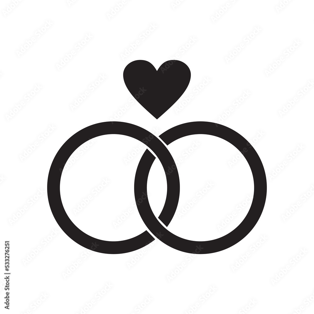 Wedding ring icon vector illustration symbol