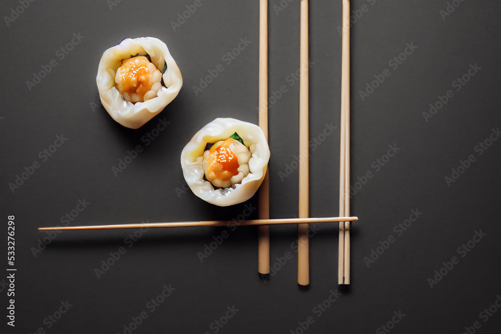 Beautifully plated Chinese dumplings, food photography and illustration Beautifully plated Chinese dumplings, food photography and illustration