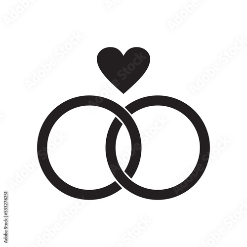 Wedding ring icon vector illustration symbol