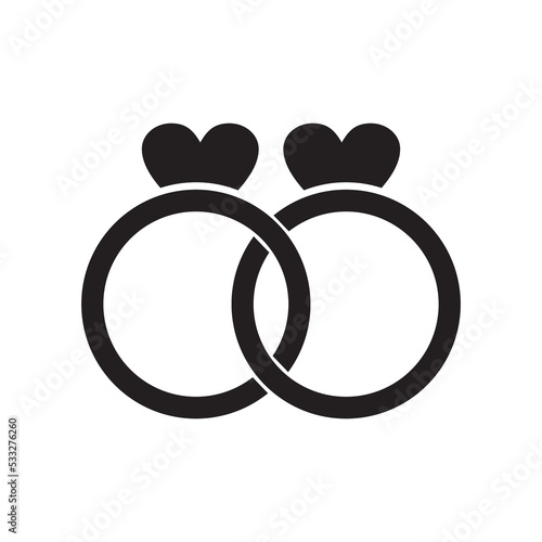 Wedding ring icon vector illustration symbol