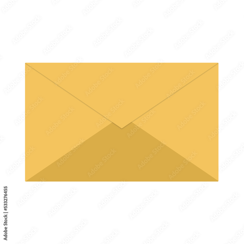 Yellow envelope icon illustration isolated on white background Yellow envelope icon illustration isolated on white background