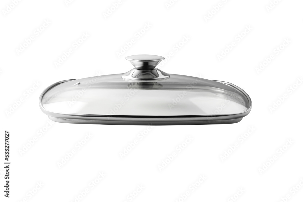 Fototapeta premium Glass lid for the pan on white