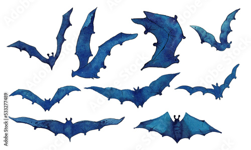 Halloween flying scary bat set