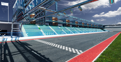 3d rendering does not exist futuristic Racetrack Circuit