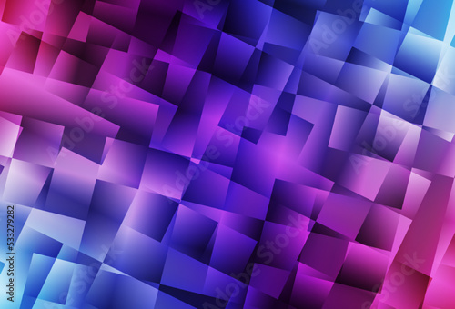 Dark Pink  Blue vector layout with lines  rectangles.