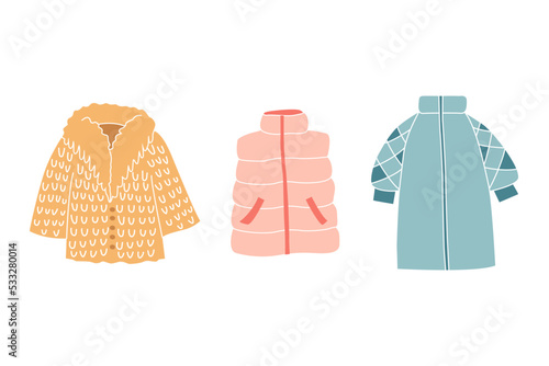 Set of winter outerwear for women