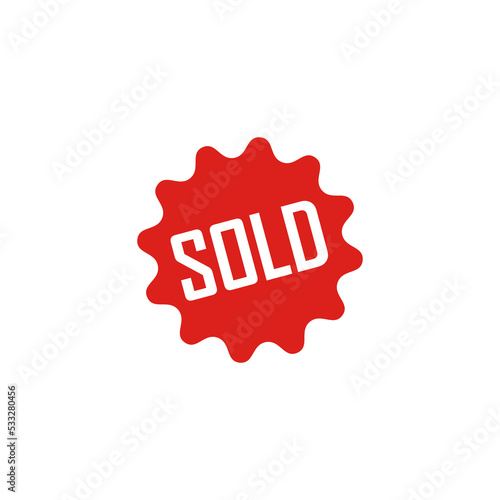 Circle sold out logo badge design isolated on white background
