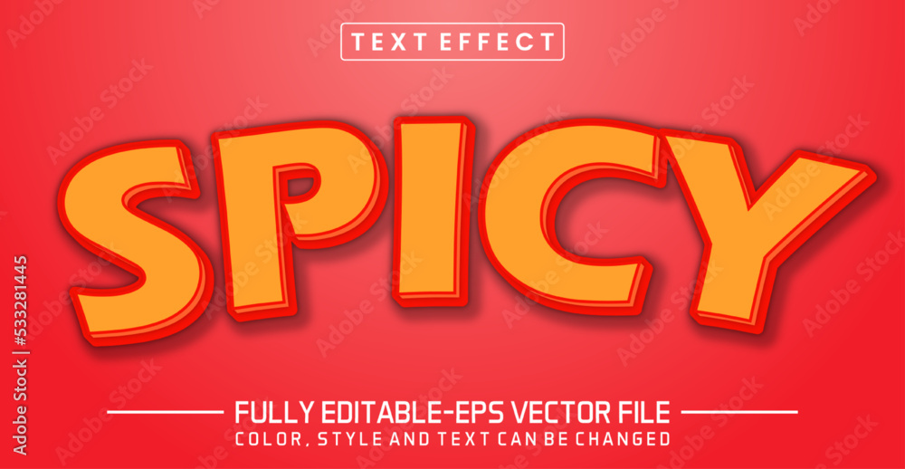 Spicy text editable style effect