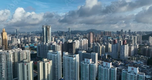 Wallpaper Mural Aerial footage of downtown landscape  in shenzhen city, China Torontodigital.ca