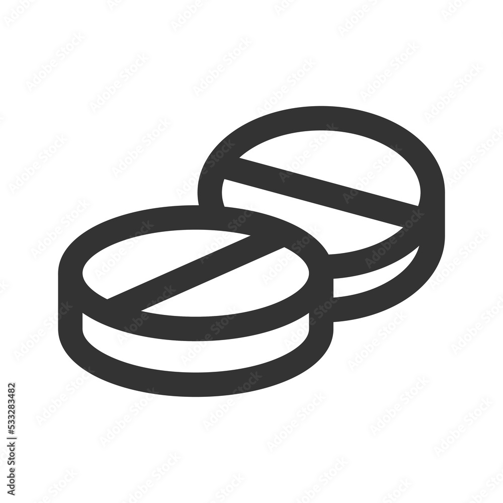 Pills and drugs compositions vector line style icon Pills and drugs compositions vector line style icon
