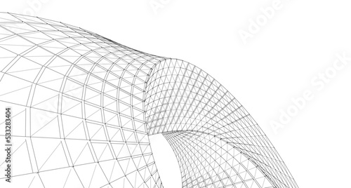 abstract architecture arch 3d illustration