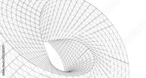 abstract architecture arch 3d illustration