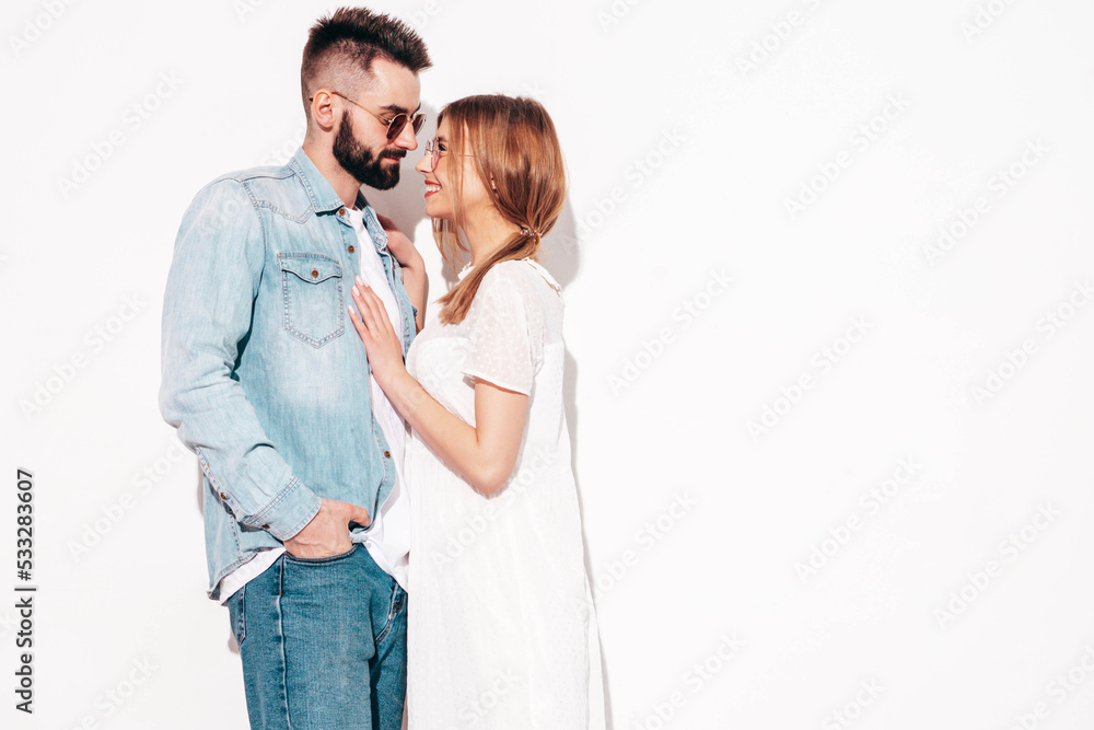 Sexy smiling beautiful woman and her handsome boyfriend. Happy cheerful family having tender moments near wall in studio.Pure cheerful models hugging. Embracing each other. Cheerful and happy Sexy smiling beautiful woman and her handsome boyfriend. Happy cheerful family having tender moments near wall in studio.Pure cheerful models hugging. Embracing each other. Cheerful and happy