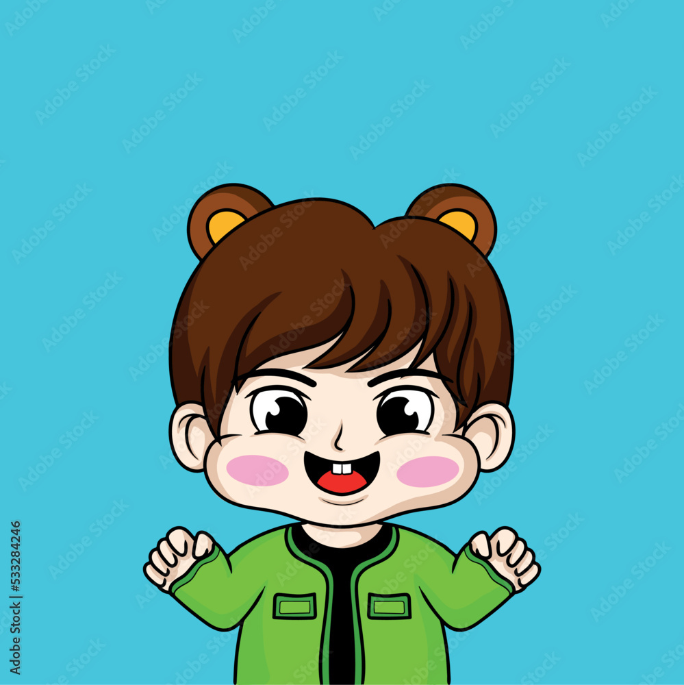 illustration art cute boy bear character design
