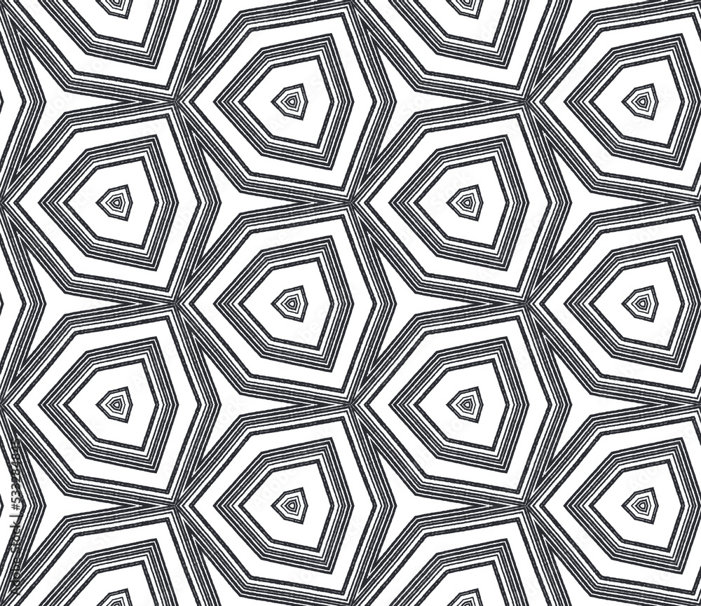 Mosaic seamless pattern. Black symmetrical Mosaic seamless pattern. Black symmetrical