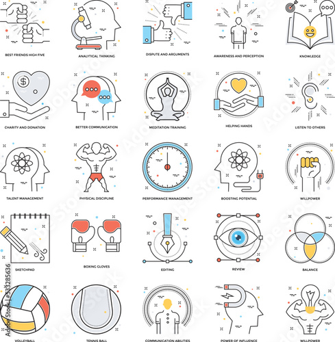 Flat Color Line Icons